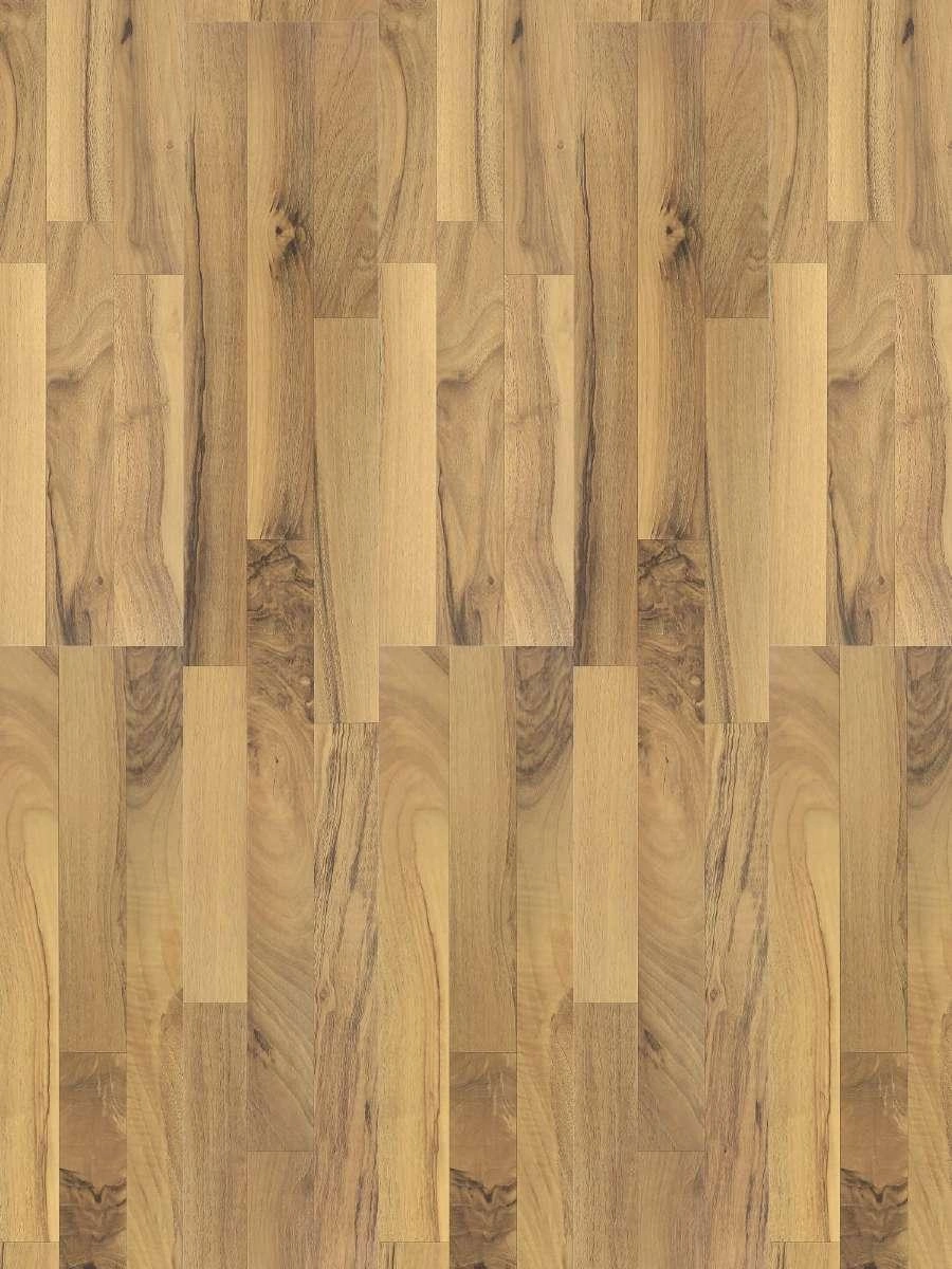 Stripped Walnut Matte Finish HDF Wooden Flooring | Best for Balcony, Bedroom, Kitchen, Living Room, Office | WF-24818-F